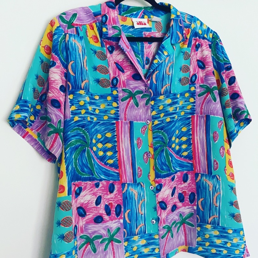Chemise manches courtes effet coloriage au feutre